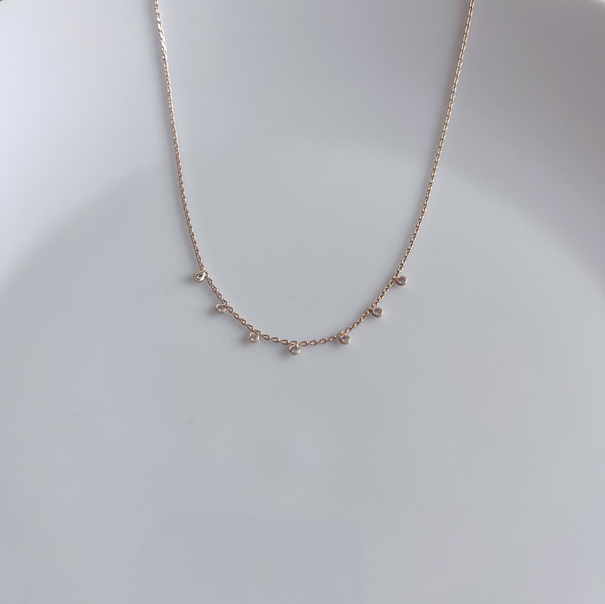 Dotted Gold Chain Necklace Layering Gold Necklace Minimalist 