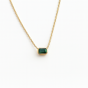 Mirabel Necklace Emerald | Octagonal | Gold Vermeil