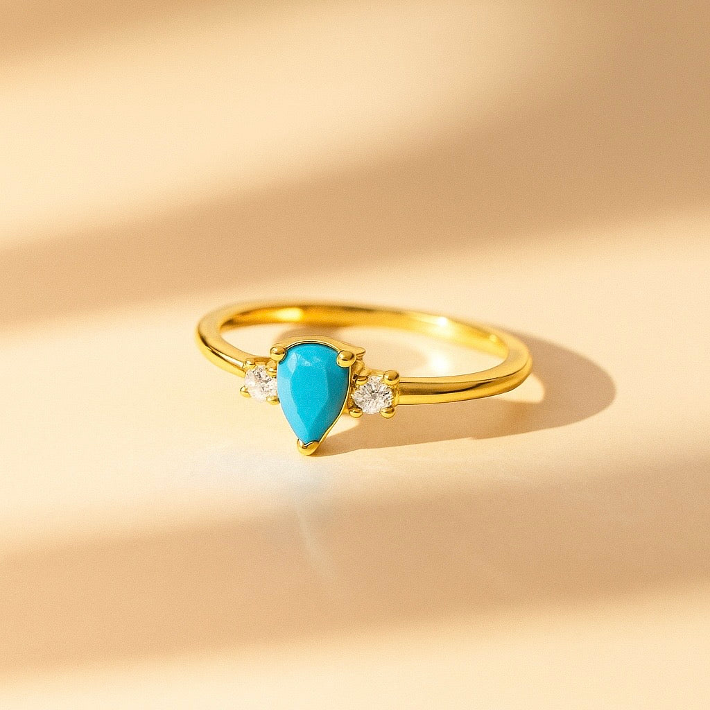 Turquoise Teardrop  Ring