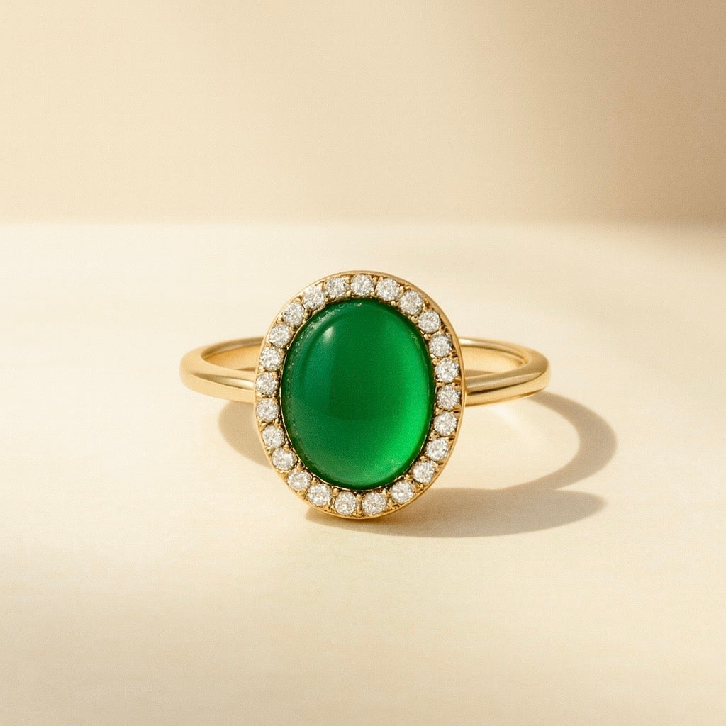 Amélie - Green Agate Ring
