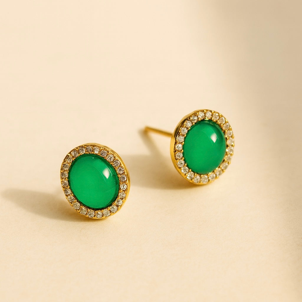 Amélie - Green Agate Earrings