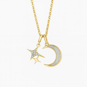 Moon and Stars Necklace | Gold Vermeil