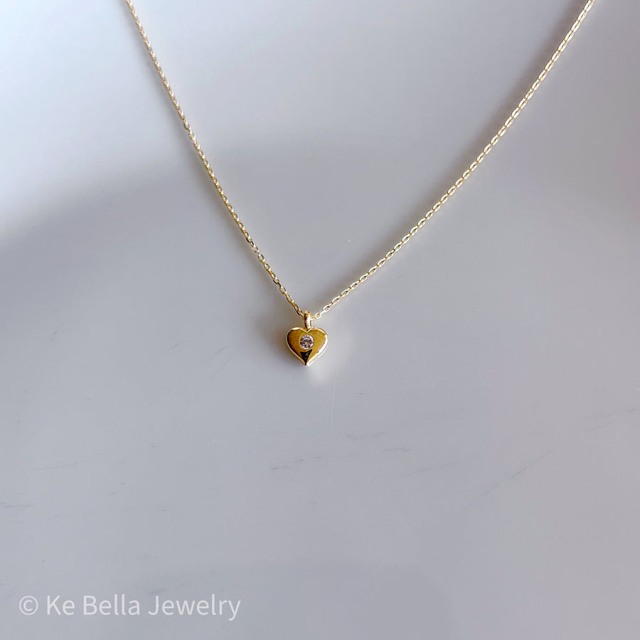 Tiny Heart Necklace | Gold Vermeil