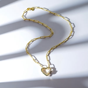 Heart Shaped Carabiner Lock Necklace | Gold Vermeil