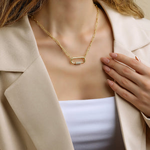 Elisa Carabiner Lock Necklace | Gold Vermeil