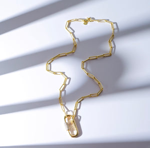 Elisa Carabiner Lock Necklace | Gold Vermeil