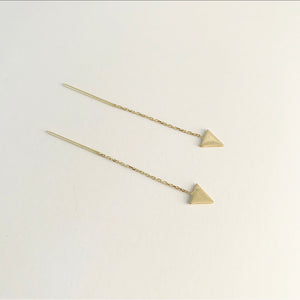 Triangle Threader Earrings | Gold Vermeil