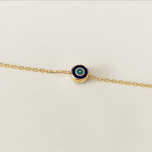 Delilah Evil Eye Enamel Bracelet | Navy | Gold Vermeil