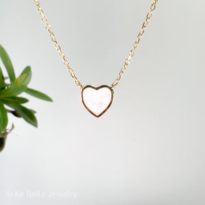 Enamel Heart Necklace | Gold Vermeil
