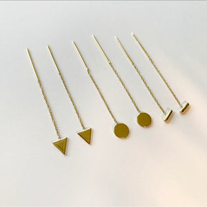 Triangle Threader Earrings | Gold Vermeil