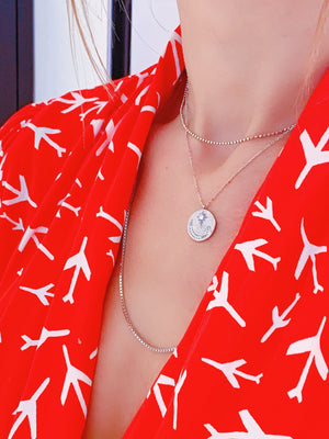 Moon and Star Coin Necklace | Sterling Silver