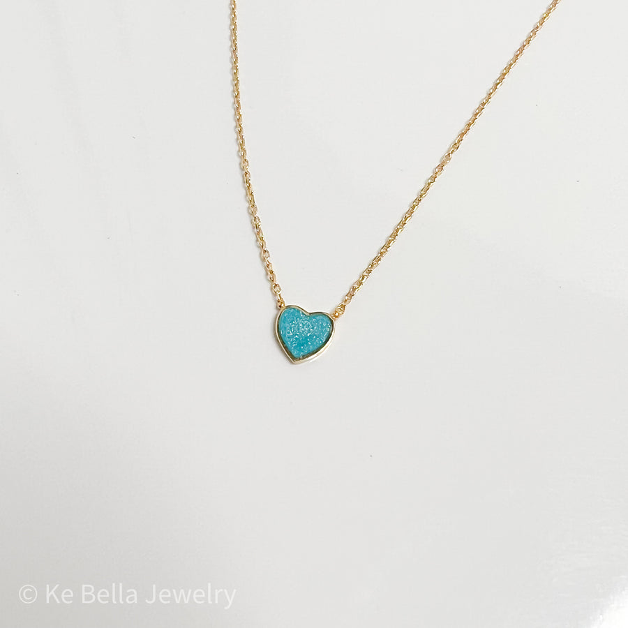 Enamel Heart Necklace | Gold Vermeil