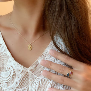 Oval Starburst Medallion Necklace | Gold Vermeil