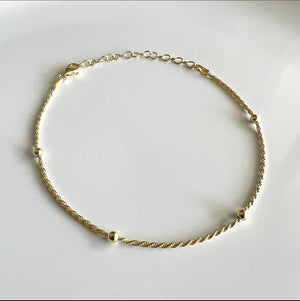 Rope Chain Anklet Bracelet | Gold Vermeil