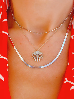 Shimmering Eye Necklace | Sterling Silver