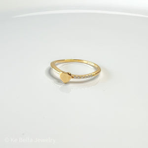Petite Heart Ring with Curvy Band