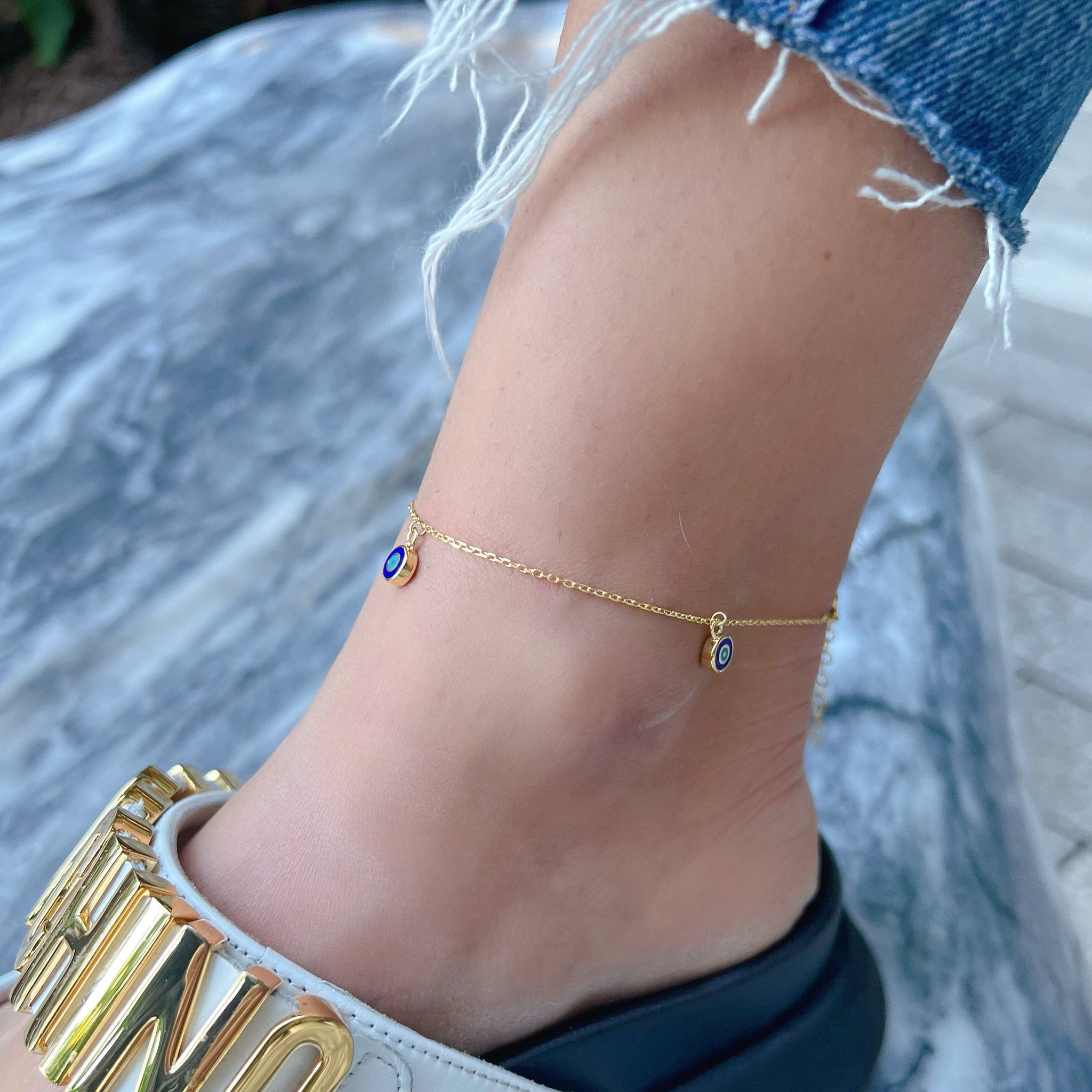 14k GF Freshwater Pearl Anklets June Birthstone Crystal Beaded Ankle  Bracelet